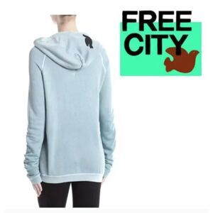 FreeCity Superfluff Baby Blue Promodal Hoodie Size 0, 1, 4 NWOT